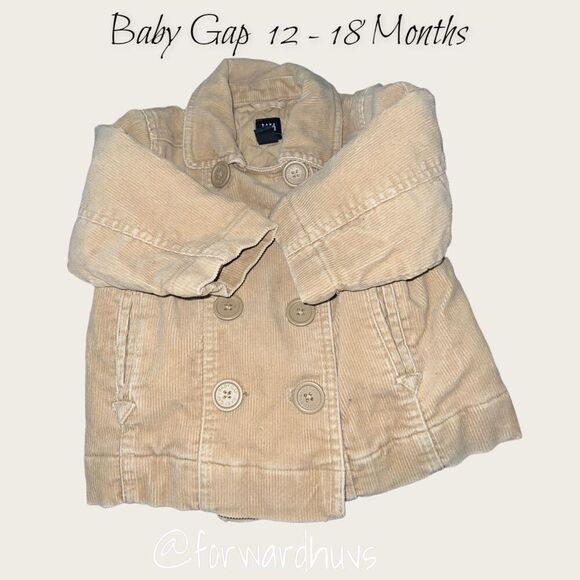 Baby Gap Tan Corduroy Pea Coat - 12-18 Months - Picture 4 of 7